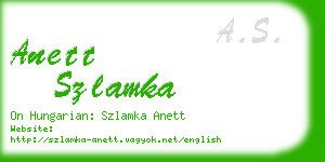 anett szlamka business card